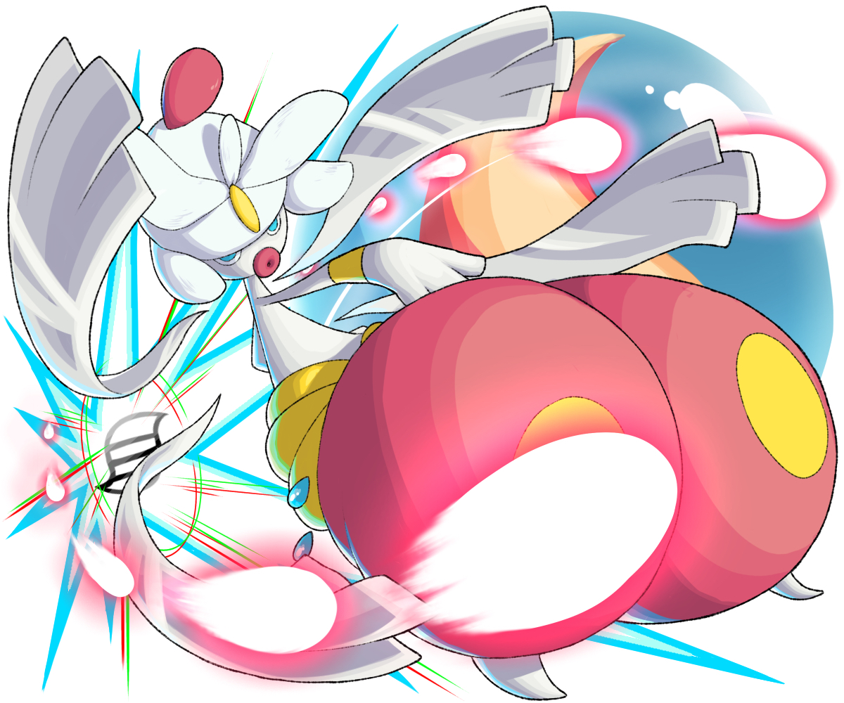 2ja_t :o blue_eyes full_body gen_3_pokemon glowing jumping looking_ahead medicham mega_evolution_symbol mega_medicham mega_pokemon neon_lights nintendo pokemon pokemon_(creature) solo white_background