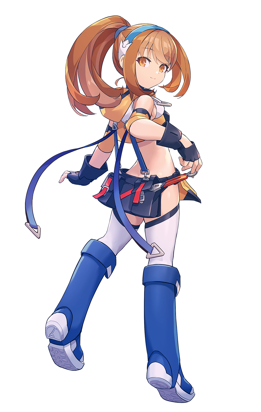 1girl azure_striker_gunvolt butt_crack gunvolt_chronicles_luminous_avenger_ix highres kohaku_(gunvolt) official_art smile tagme