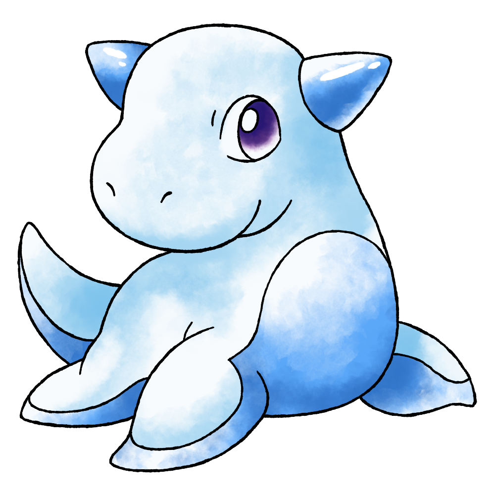 blue_horns blue_skin blue_theme closed_mouth colored_skin derivative_work full_body horns looking_to_the_side nintendo no_humans nostrils official_style pokemon pokemon_(creature) pokemon_focus pokemon_gsc_(prototype) prototype_design purple_eyes raciebeep seal_(animal) side_horns simple_background small_horns smile solo sugimori_ken_(style) tachi-e transparent_background watercolor_effect