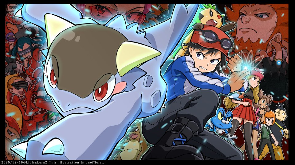 5boys 6+girls aliana_(pokemon) black_footwear black_hair black_legwear black_pants blue_jacket boots brown_hair bryony_(pokemon) calem_(pokemon) celosia_(pokemon) chespin clenched_teeth commentary_request dated eyewear_on_headwear fletchling froakie gen_1_pokemon gen_6_pokemon glowing hat jacket kangaskhan kibisakura2 lysandre_(pokemon) mable_(pokemon) malva_(pokemon) multiple_boys multiple_girls nintendo orange_hair orange_pants pants pink_headwear pink_shoes pleated_skirt pokemon pokemon_(creature) pokemon_adventures pokemon_on_arm print_shirt pyroar pyroar_(female) red_headwear red_skirt serena_(pokemon) shauna_(pokemon) shirt shoes short_hair skirt sunglasses t-shirt talonflame teeth thighhighs tierno_(pokemon) trevor_(pokemon) xerosic_(pokemon)
