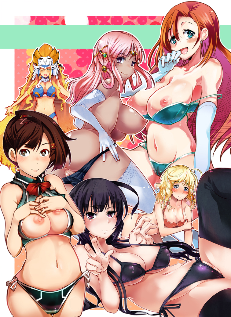6+girls anus ariel_org ayul_dilan banpresto bikini black_bikini black_hair black_panties blonde_hair blue_eyes blush breasts brown_eyes brown_hair character_request cleavage cliana_rimskaya dark-skinned_female dark_skin elbow_gloves gloves green_eyes green_one-piece_swimsuit hair_ornament hairclip headgear kali_yuga large_breasts long_hair multiple_girls nipples one-piece_swimsuit open_mouth panties pink_hair ponytail purple_eyes pussy pussy_peek red_bikini saya_krueger short_hair side-tie_bikini_bottom smile strap_slip super_robot_wars super_robot_wars_operation_extend super_robot_wars_original_generation super_robot_wars_ux swimsuit thighhighs uchiuchi_keyaki uncensored underwear white_gloves white_legwear yaegaki_himari