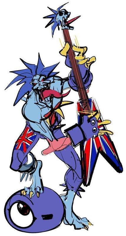 gloves lord_raptor male_focus red_eyes sharp_teeth tagme teeth darkstalkers watatanza