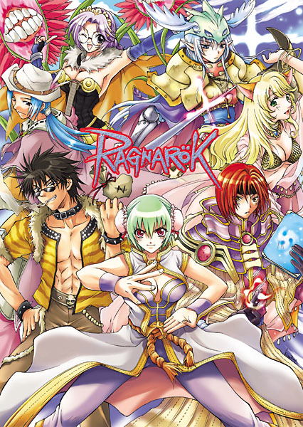 2000s_(style) 3boys 4girls abs alchemist_(ragnarok_online) animal_ears animal_print armor bard_(ragnarok_online) bikini black_dress black_hair black_headband blonde_hair book bracelet breastplate breasts brown_cape brown_pants bun_cover cape cat_ears cat_girl cleavage coat commentary_request copyright_name cowboy_hat cowboy_shot crusader_(ragnarok_online) dancer dancer_(ragnarok_online) double_bun dress fighting_stance flora_(ragnarok_online) fur-trimmed_jacket fur_collar fur_trim gold_trim green_hair grin hair_bun hat headband holding holding_book jacket jewelry kirou_ran large_breasts long_hair long_sleeves looking_at_viewer magic money_bag monk_(ragnarok_online) multiple_boys multiple_girls navel one_eye_closed open_clothes open_coat open_jacket open_mouth pants pauldrons pointy_ears print_jacket purple_cape purple_pants purple_shirt ragnarok_online red_eyes red_hair red_shirt rogue_(ragnarok_online) sage_(ragnarok_online) shirt short_hair short_sleeves shoulder_armor smile spiked_bracelet spikes strapless strapless_dress sunglasses swimsuit tiger_print white_coat white_hat yellow_bikini yellow_jacket