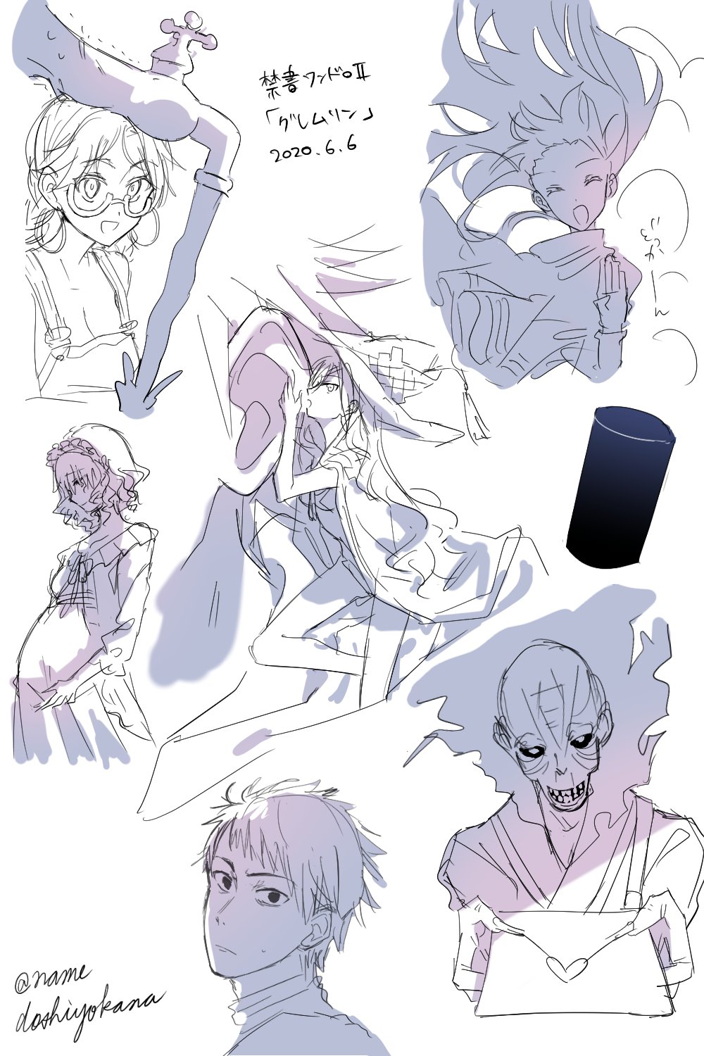 1other 3girls 4boys androgynous bald black_sclera blood body_modification breasts cape colored_sclera corpse cylinder explosion eyepatch fingerless_gloves freyja_(toaru_majutsu_no_index) glasses gloves hair_ornament hat high_priest_(toaru_majutsu_no_index) highres kamijou_touma kihara_kagun letter long_hair looking_at_viewer love_letter marian_slingeneyer medium_breasts mjolnir_(toaru) monochrome multiple_boys multiple_girls mummy naked_overalls nmdsk old old_man open_mouth othinus overalls person_on_shoulder pregnant short_hair smile spiked_hair teeth thor_(toaru_majutsu_no_index) toaru_majutsu_no_index toaru_majutsu_no_index:_new_testament undead witch_hat