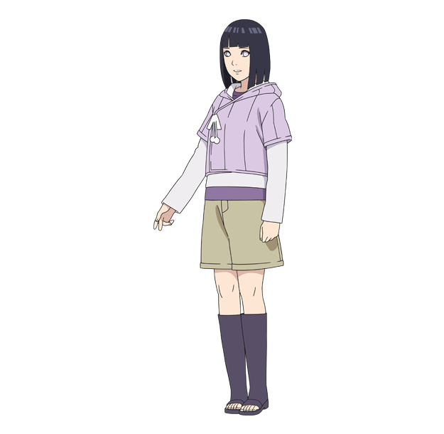 1girl beige_shorts black_hair bob_cut boruto:_naruto_next_generations hood hood_down hooded_jacket hoodie hyuuga_hinata jacket purple_eyes looking_at_viewer naruto_(series) official_art pupiless_eyes purple_hoodie purple_jacket short_hair shorts smile solo tagme white_background white_eyes