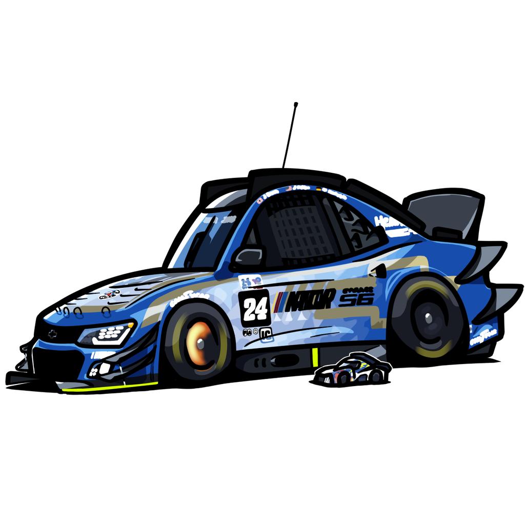 car chevrolet chevrolet_camaro chevrolet_camaro_(6th_generation) chibi commentary duz english_commentary from_side le_mans_prototype motion_blur motor_vehicle nascar no_humans peugeot peugeot_9x8 race_vehicle racecar radio_antenna shadow size_difference vehicle_focus white_background world_endurance_championship