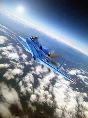 aircraft airplane cloud honneamise_no_tsubasa lowres no_humans sky