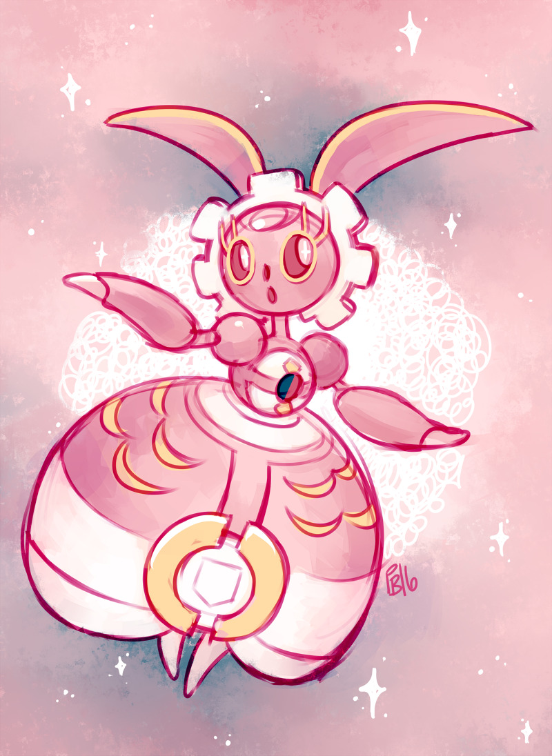 2016 commentary creature emiliefox english_commentary full_body gen_7_pokemon legendary_pokemon magearna magearna_(original) mythical_pokemon nintendo no_humans open_arms pokemon pokemon_(creature) signature solo sparkle