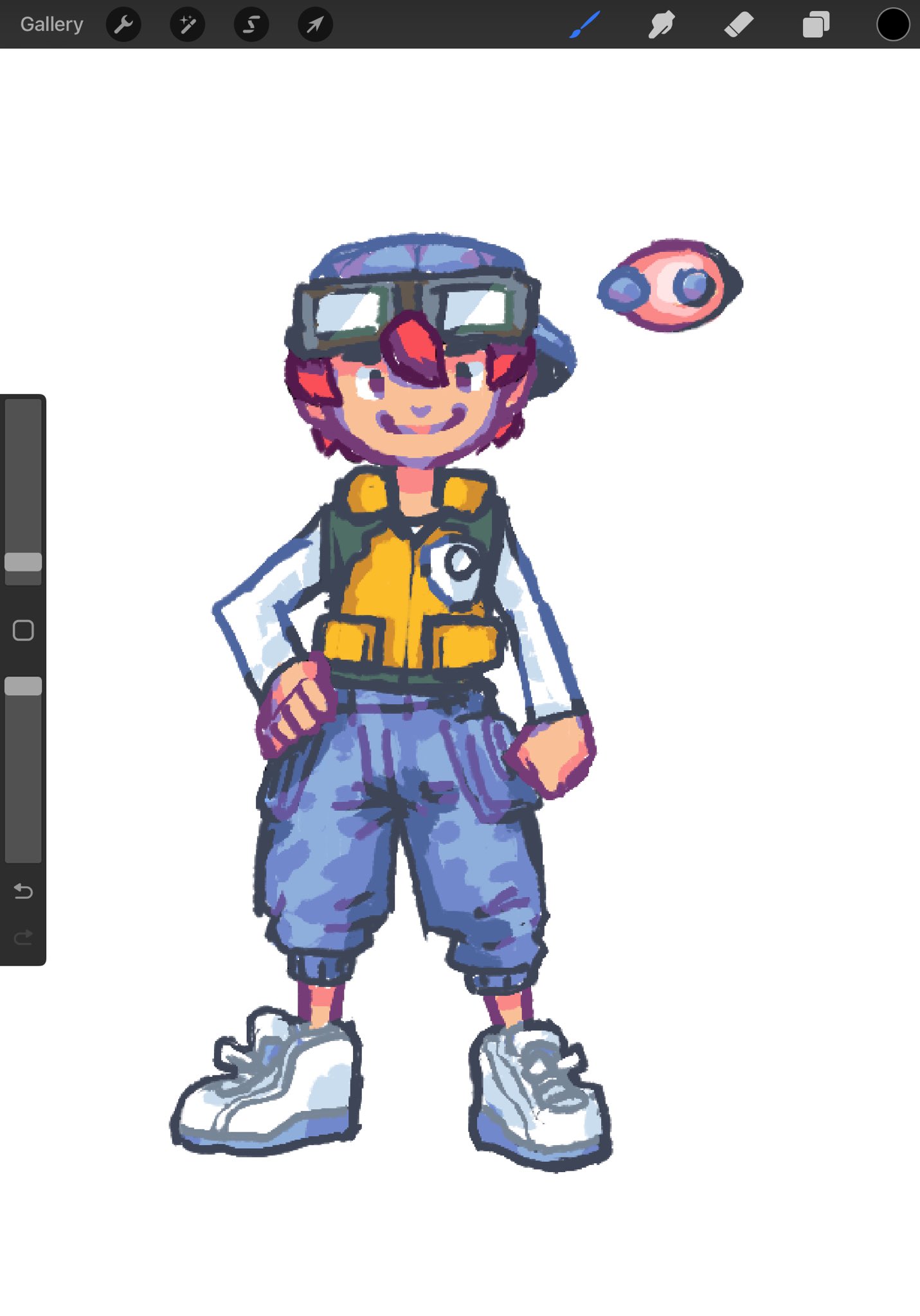 1boy atsushi_(digimon_world_3) digimon digimon_world_3 goggles goggles_on_head highres male_focus smile solo
