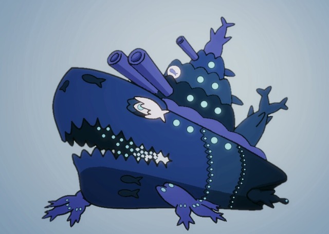 commentary creature dynamax english_commentary full_body gen_7_pokemon gigantamax gigantamax_(other) nintendo no_humans pokemon pokemon_(creature) simple_background solo wishiwashi wishiwashi_(school) wishiwashisushi