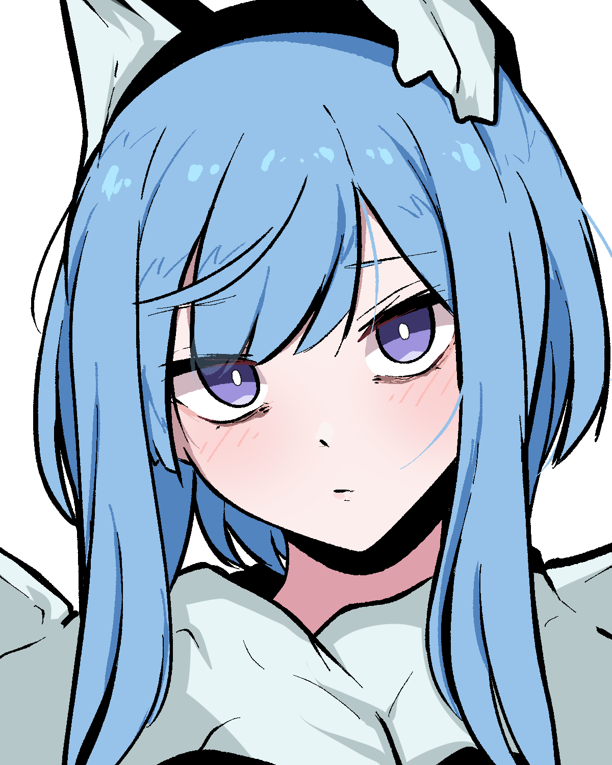 1girl blue_hair bright_pupils closed_mouth commentary english_commentary fire_emblem fire_emblem_heroes highres light_blush long_hair looking_at_viewer loose_hair_strand nifl_(fire_emblem) nintendo purple_eyes simple_background solo tavi_(hosheezus) upper_body white_background white_pupils