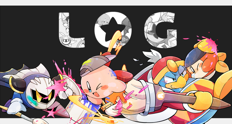 backwards_hat bandana_waddle_dee baseball_cap blush_stickers cape copy_ability galacta_knight hat holding holding_paintbrush king_dedede kirby kirby_(series) meta_knight midooka_(o_k_k) nintendo one_eye_closed paint paint_can paint_kirby paintbrush red_headwear tears