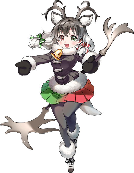 1girl full_body game_cg kemono_friends kemono_friends_kingdom looking_at_viewer official_art reindeer_(kemono_friends) solo tachi-e transparent_background