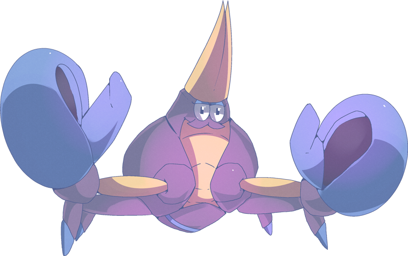 autobottesla commission crabrawler full_body gen_7_pokemon looking_at_viewer nintendo no_humans pokemon pokemon_(creature) simple_background solo
