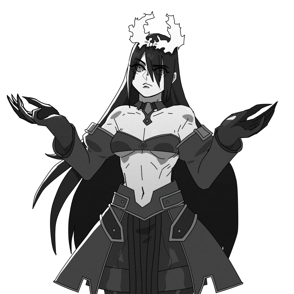 1girl artist_request black_boots black_hair black_skirt black_theme boots bra breasts cleavage commission cosplay fate/grand_order fate/stay_night fate_(series) female_focus genderswap genderswap_(mtf) greyscale hair_between_eyes hair_ribbon humanization long_hair looking_at_viewer marvel monochrome monster_girl mordred_(fate) mordred_(fate)_(cosplay) mordred_(fate/apocrypha) pale_skin personification ribbon simple_background skirt solo somersaultdropkick spider-man_(series) standing stomach symbiote transparent_background underboob underwear upper_body venom_(marvel) very_long_hair white_background yandere