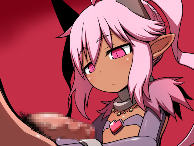 1boy 1girl censored demon_girl flat_chest game_cg nyxryuuna penis protagonist_(sequel_series) rpg_maker_game sequel_(series) sequel_blight simple_background