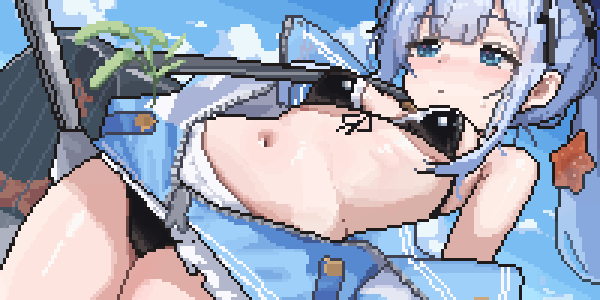 anchor_(innocent_maid)_(nikke) anchor_(nikke) bikini gloomyowl goddess_of_victory:_nikke pixel_art swimsuit