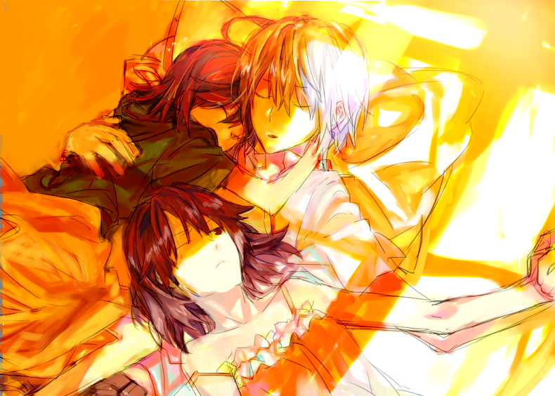 1boy 2girls accelerator_(toaru_majutsu_no_index) accelerator_family bad_id bad_pixiv_id hug last_order_(toaru_majutsu_no_index) lying misaka_worst multiple_girls sketch sleeping toaru_majutsu_no_index uk1440