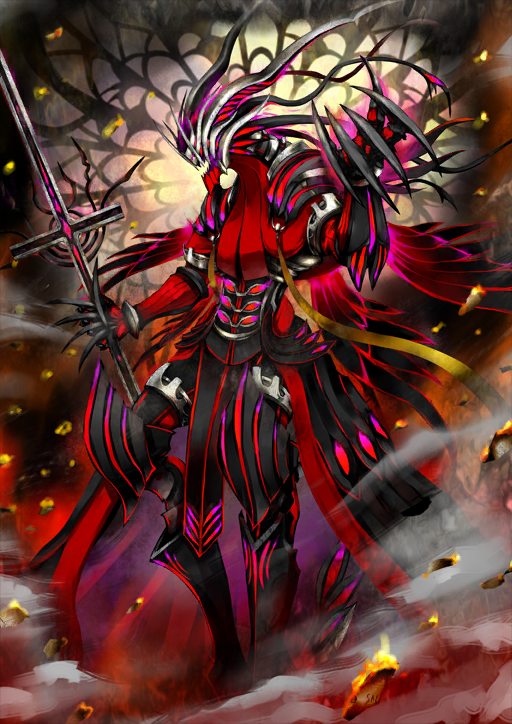 1boy antonio_salieri_(fate) antonio_salieri_(third_ascension)_(fate) aura black_boots black_claws black_coat boots claws coat fate/grand_order fate_(series) feet_out_of_frame fog hand_up holding holding_sword holding_weapon male_focus monster_boy no_eyes official_art open_mouth pfalz solo standing sword third-party_source variant_set weapon