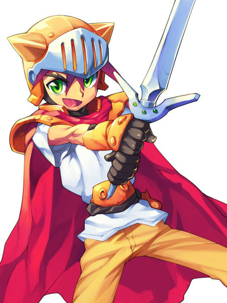 1boy adeu_warsam cape green_eyes haou_taikei_ryuu_knight helmet male_focus metata open_mouth simple_background solo sword weapon white_background