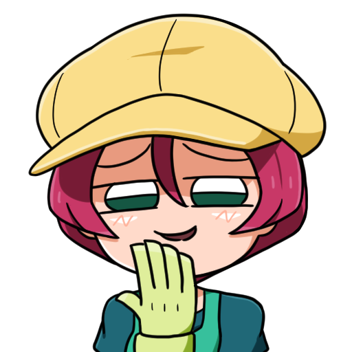 1girl chibi chibi_only game_freak georgia_(pokemon) gloves green_eyes green_gloves hair_between_eyes hat looking_at_viewer mori_hayaki nintendo open_mouth pink_hair pokemon pokemon_(anime) pokemon_bw_(anime) short_hair smug solo upper_body white_background yellow_hat
