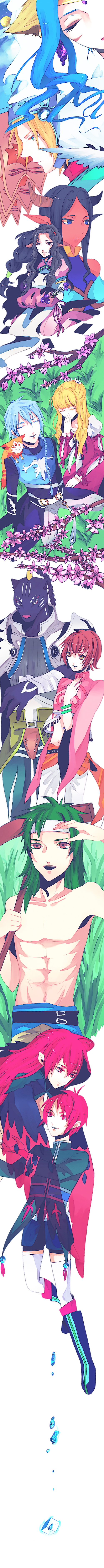 5boys 6+girls absurdres agarte_lindblum animal_ears annie_barrs armor bare_shoulders belt black_hair blonde_hair blue_eyes blue_hair boots bracelet braid breasts brown_eyes brown_hair claire_bennett closed_eyes creature dark_skin dress earrings eugene_gallardo fenia flower green_hair hat headband helmet highres hilda_rhambling horns jewelry lipstick long_image makeup mao_(tales) midriff milhaust_selkirk militsa multiple_boys multiple_girls navel open_mouth pants red_eyes red_hair short_hair simple_background tales_of_(series) tales_of_rebirth tall_image thighhighs tiara tytree_crowe veigue_lungberg white_background wings yellow_eyes zapie