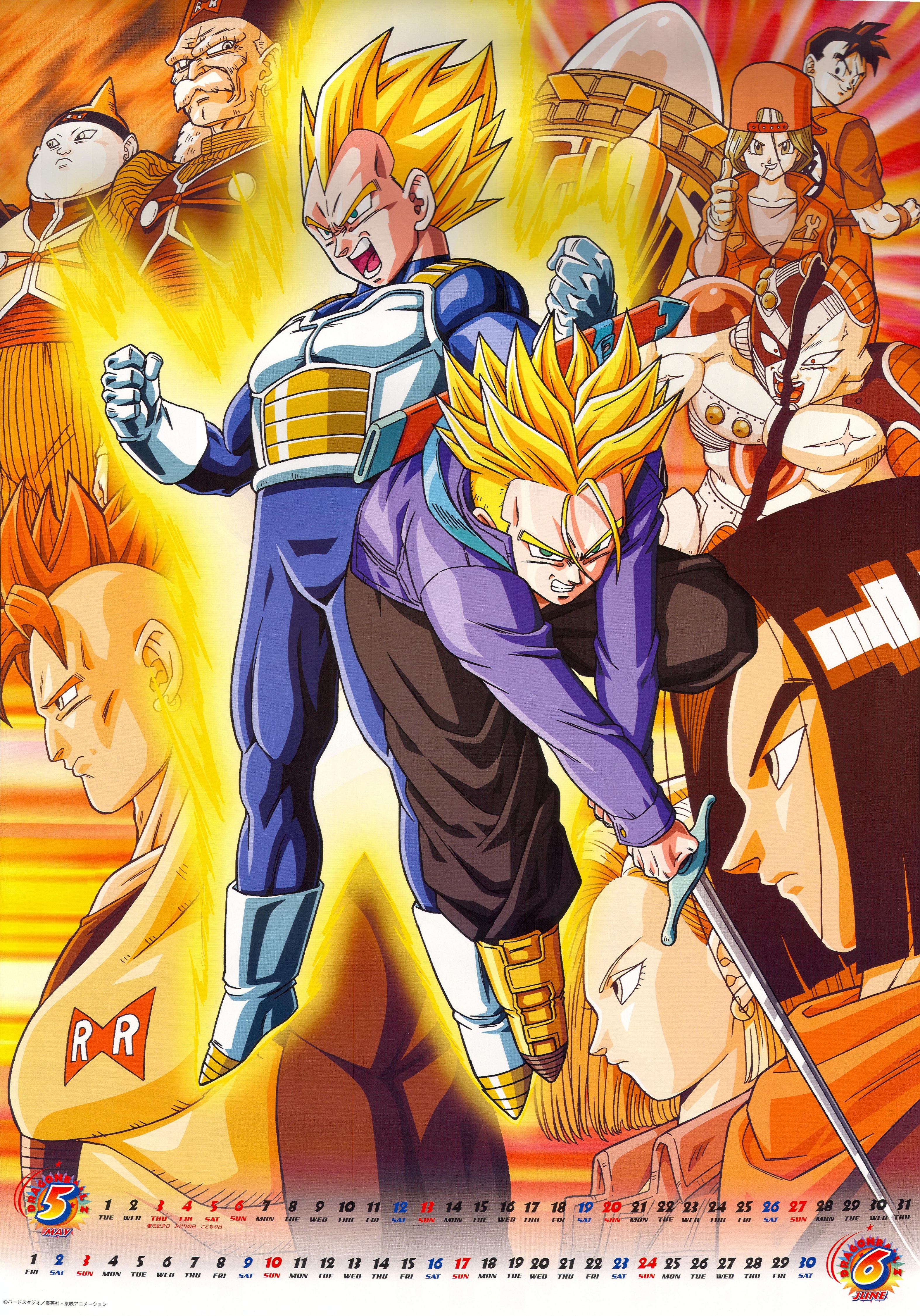 2girls 6+boys absurdres alien android_16 android_17 android_18 android_19 angry blonde_hair bulma bulma_(future) cyborg dr._gero_(dragon_ball) dragon_ball dragonball_z facial_hair father_and_son frieza gloves hat highres jacket mature_female mecha_frieza mother_and_son multiple_boys multiple_girls mustache old old_woman orange_background purple_jacket son_gohan super_saiyan sword trunks_(dragon_ball) trunks_(future)_(dragon_ball) vegeta weapon white_gloves