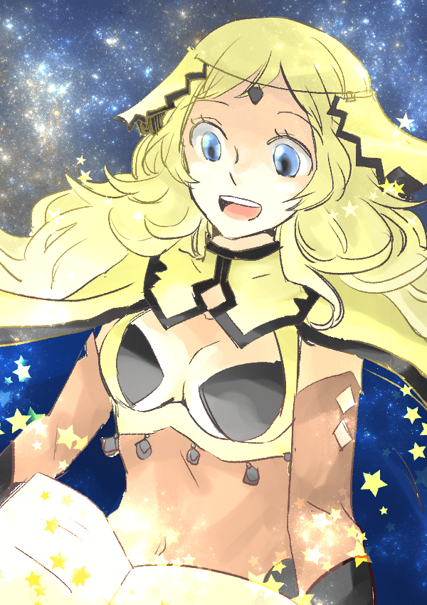 1girl blonde_hair blue_eyes bodystocking book donkuma_kakusei fire_emblem fire_emblem_fates holding holding_book long_hair nintendo open_mouth ophelia_(fire_emblem) sky solo star_(sky) starry_sky upper_body