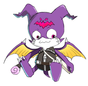 1boy demon_boy digimon digimon_(creature) male_focus petitmamon solo wings