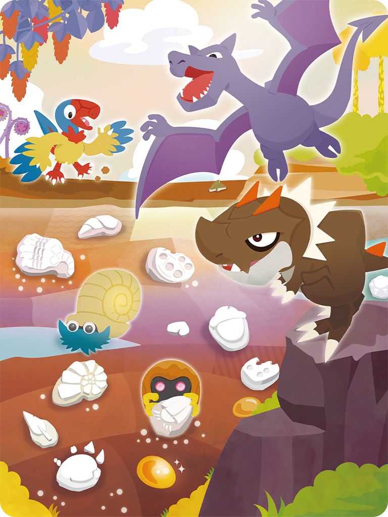 aerodactyl amber_(gemstone) animal_focus archen armor_fossil artist_request claw_fossil claws cloud cover_fossil dome_fossil flying gem gen_1_pokemon gen_5_pokemon gen_6_pokemon helix_fossil kabuto_(pokemon) nintendo no_humans official_art old_amber omanyte on_rock open_mouth outline plume_fossil pokemon pokemon_(creature) pokemon_focus pokemon_home rock root_fossil sharp_teeth shell skull_fossil sky sparkle teeth third-party_source tyrunt underground white_outline