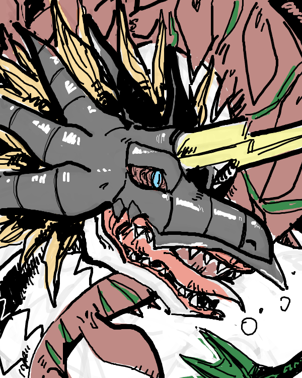 1other digimon digimon_(creature) dragon horns other_focus sharp_teeth solo teeth waruseadramon
