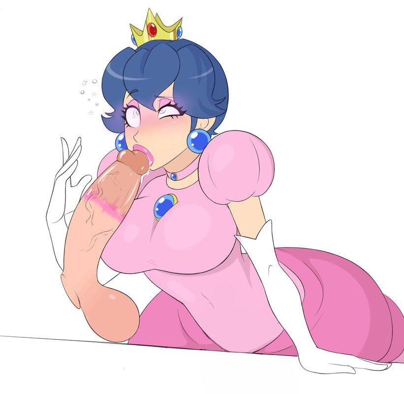 1boy 1girl breasts cosplay crossover fellatio fire_emblem hetero lipstick_ring mario_(series) marth_(fire_emblem) nintendo oral penis princess_peach princess_peach_(cosplay) sealguy super_mario_bros._1
