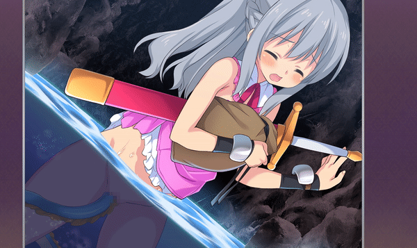 1girl animated animated_gif bestiality blush bracer c-labo cave censored ciela_lanciel closed_eyes clothes_lift dress dress_lift eel female_focus game_cg gluteal_fold grey_hair groin holding indoors lala_and_the_bizarre_dungeon lifting_own_clothes long_hair moaning mosaic_censoring no_panties open_mouth partially_submerged ponytail pussy rape solo sword tentacles thighs underwater underwater_sex vaginal wading water weapon