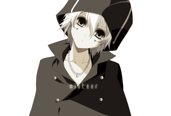 1boy hat jewelry katekyo_hitman_reborn! male_focus mammon_(reborn) medium_hair mio_yanagihara misteor necklace solo white_hair