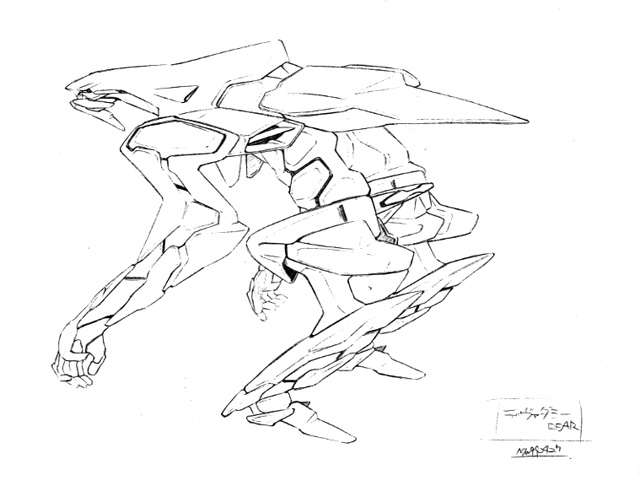 concept_art de:vadasy fujita_kazumi japanese_text mecha official_art robot white_background