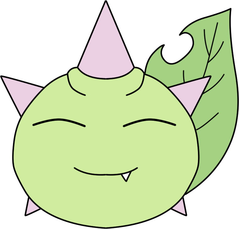 budmon digimon digimon_(creature) fang leaf looking_at_viewer solo transparent_background