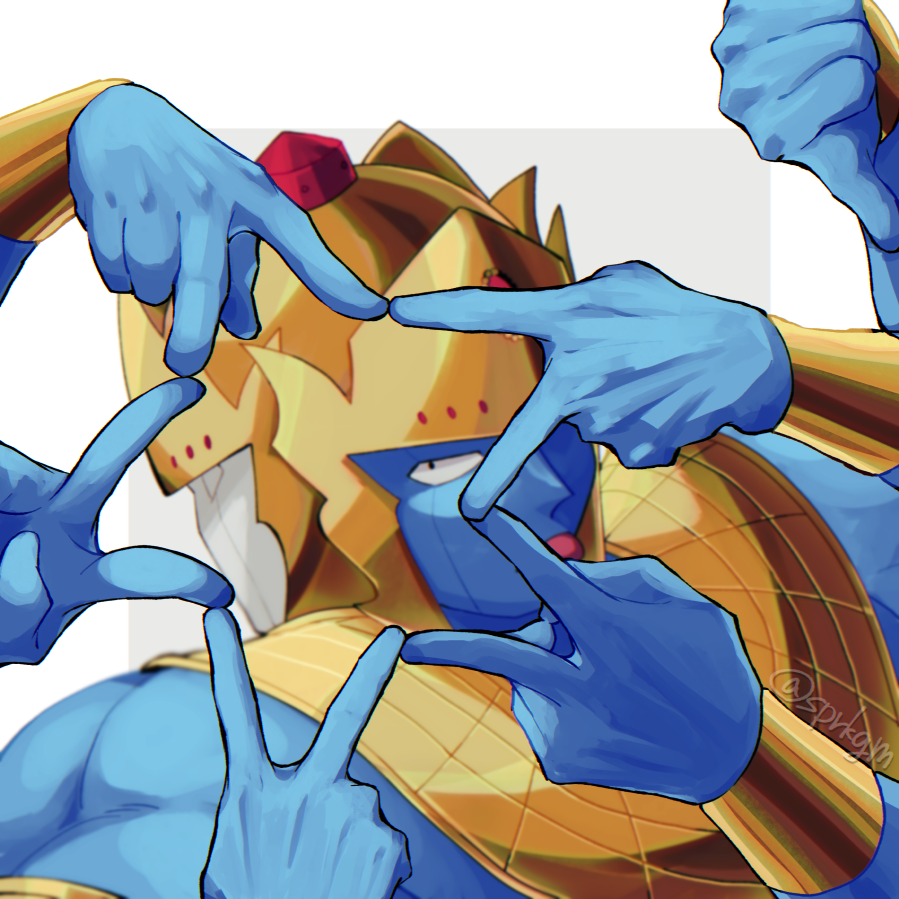 1boy armlet armor artist_request ashuraman biceps bracelet crossed_arms extra_arms groin helmet jewelry kinnikuman large_pectorals looking_at_viewer monster_boy multiple_faces muscular pectorals solo tongue tongue_out v