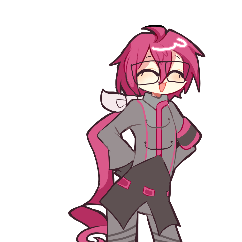 animated animated_gif bow fresaswithcrema glasses kasane_ted male_focus pink_hair utau vocaloid
