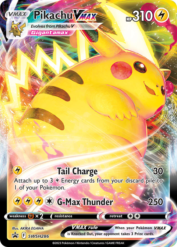 animal_focus artist_name aura card_(medium) character_name company_name copyright_name copyright_notice dynamax egawa_akira english_text fat_pikachu gen_1_pokemon gigantamax gigantamax_pikachu glowing_tail nintendo no_humans official_art open_mouth pikachu pokemon pokemon_(creature) pokemon_card pokemon_focus pokemon_tcg red_clouds smile third-party_source trading_card