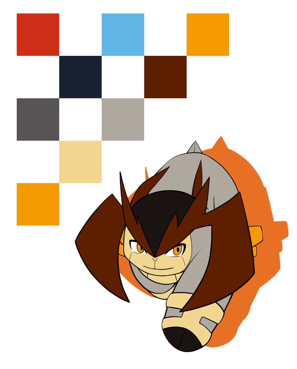 5651030905 chibi creature full_body gen_5_pokemon highres horns legendary_pokemon looking_at_viewer nintendo no_humans pokemon pokemon_(creature) smile solo terrakion yellow_eyes