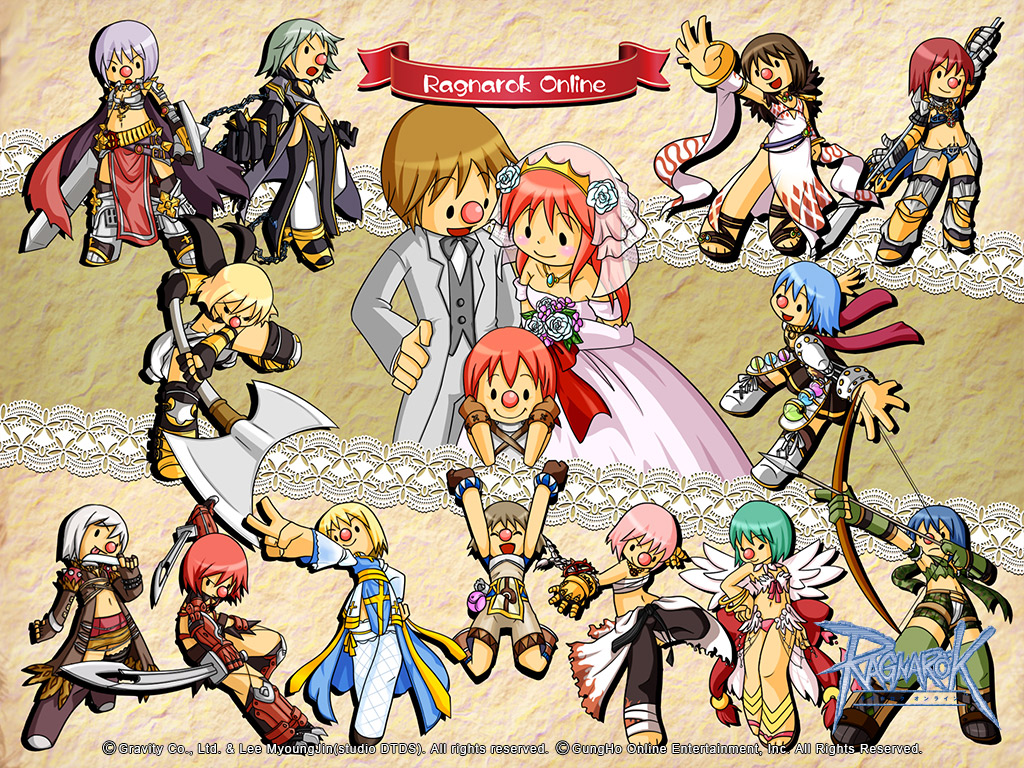 1boy 6+girls :p arch_bishop_(ragnarok_online) argyle_clothes argyle_dress armor armored_boots arrow_(projectile) axe back_bow bangle belt bikini bikini_armor black_belt black_footwear black_gloves black_pants black_socks black_thighhighs blonde_hair blue_dress blue_hair boots bouquet bow bow_(weapon) bracelet breasts bridal_veil bride brown_belt brown_coat brown_gloves brown_hair brown_skirt brown_thighhighs camouflage camouflage_scarf camouflage_shorts cape chain chest_sarashi chibi chibi_inset cleavage closed_eyes closed_mouth clothes_around_waist clown_nose coat copyright_notice crop_top cross cross-laced_clothes cross-laced_top dagger detached_sleeves drawing_bow dress elbow_gloves father_and_daughter feather_trim feathered_wings fingerless_gloves fishnet_thighhighs fishnets flame_print flat_chest flower front_slit full_body fur-trimmed_coat fur_trim gauntlets genetic_(ragnarok_online) gloves green_gloves green_hair green_scarf green_shorts green_thighhighs green_tube_top grey_coat grey_hair grey_shirt grey_shorts groom guest_art guillotine_cross_(ragnarok_online) high_heels holding holding_axe holding_bouquet holding_bow_(weapon) holding_dagger holding_knife holding_polearm holding_sword holding_weapon jewelry jumping jumpsuit jumpsuit_around_waist kneehighs knife large_bow licking licking_blade licking_weapon logo looking_at_another looking_at_viewer mechanic_(ragnarok_online) medium_breasts mismatched_bikini mother_and_daughter mui_(mui) multiple_girls navel novice_(ragnarok_online) official_art official_wallpaper open_clothes open_coat open_mouth pants pauldrons pelvic_curtain pink_dress pink_flower pink_hair pink_rose polearm ragnarok_online ranger_(ragnarok_online) red_armor red_bow red_cape red_hair red_skirt rose royal_guard_(ragnarok_online) rune_knight_(ragnarok_online) sandals sarashi sash scarf shadow_chaser_(ragnarok_online) shirt shirt_around_waist shoes short_hair shorts shoulder_armor skirt sleeveless sleeveless_dress small_breasts smile socks solid_circle_eyes sorcerer_(ragnarok_online) spear spiked_pauldrons strapless strapless_dress super_novice_(ragnarok_online) sura_(ragnarok_online) suspenders swimsuit sword thighhighs tongue tongue_out tube_top two-tone_dress v-shaped_eyebrows vambraces veil wanderer_(ragnarok_online) warlock_(ragnarok_online) weapon wedding wedding_dress white_bikini white_dress white_flower white_footwear white_jumpsuit white_rose white_shirt white_sleeves white_thighhighs white_wings wings yellow_armor yellow_boots yellow_sash