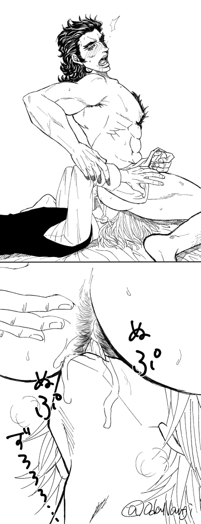 2boys anal anilingus antonio_lopez anus ass bara body_hair ivan_karelin licking male_penetrated multiple_boys muscular odanangi oral sitting sitting_on_person tongue tongue_out yaoi