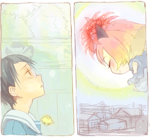 00s baby_animal bird chick flower moriyama_sunao oekaki potemayo potemayo_(character)
