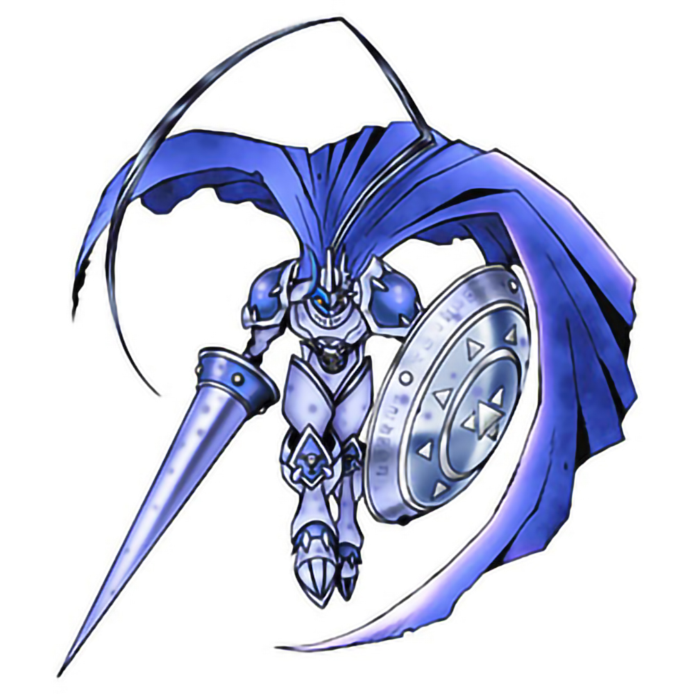 cape chaosdukemon chaosdukemon_core digimon digimon_(creature) digital_hazard lance polearm shield solo weapon