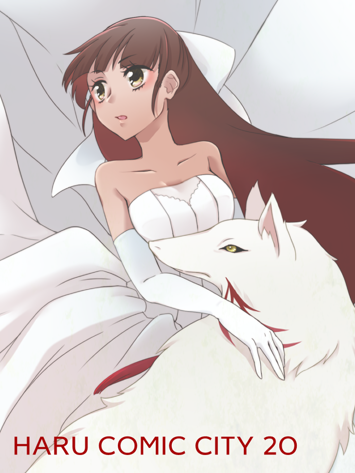 1girl bare_shoulders breasts brown_eyes brown_hair dark_skin dress fate/strange_fake fate_(series) long_hair open_mouth tine_chelc wolf