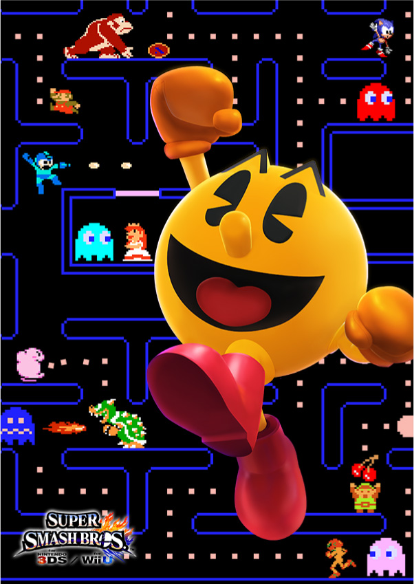 2girls 4boys bandai_namco barrel blinky blinky_(pac-man) bowser capcom cherry clyde_(pac-man) copyright_name donkey_kong donkey_kong_(series) donkey_kong_arcade donkey_kong_country fire fleeing food fruit ghost inky_(pac-man) jumping kirby kirby_(series) link mario mario_(series) maze mega_man_(character) mega_man_(classic) mega_man_(series) metroid metroid_(classic) multiple_boys multiple_girls nintendo normal_suit_(metroid) official_art pac-man pac-man_(game) pink_theme pinky_(pacman) power_suit_(metroid) princess_peach running samus_aran sonic_(series) sonic_the_hedgehog sonic_the_hedgehog_(classic) sonic_the_hedgehog_1 super_mario_bros._1 super_smash_bros. the_legend_of_zelda the_legend_of_zelda_(nes)