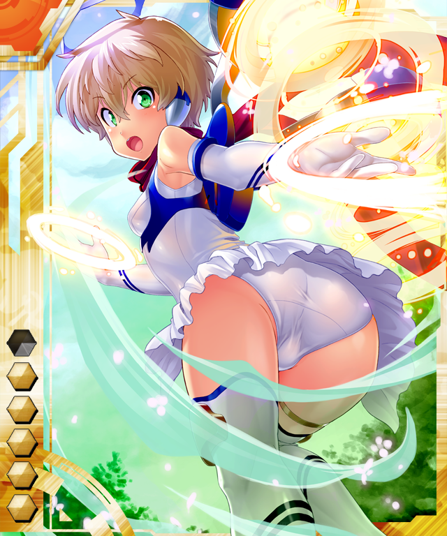 1girl ass card_(medium) card_(orange-ur) card_(ur) halo kuuchuu_yousai michea_silkys short_hair taimanin_(series) taimanin_asagi_battle_arena_all_card_gallery taimanin_asagi_kessen_arena