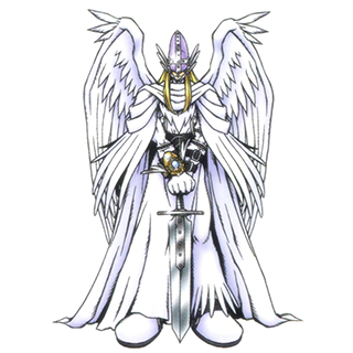 1boy angel angel_boy digimon digimon_adventure_v-tamer_01 holyangemon holyangemon_priest_mode lowres solo sword weapon wings