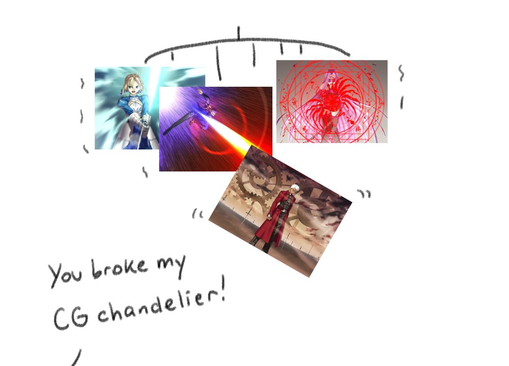 2boys 2girls archer_(fate) armor armored_dress artoria_pendragon_(fate) blindfold blonde_hair blue_bodysuit blue_hair bodysuit breaker_gorgon chandelier cu_chulainn_(fate) cu_chulainn_(fate/stay_night) dress english_text excalibur_(fate/stay_night) facial_mark fate/stay_night fate_(series) field_of_blades forehead_mark fourth_wall gae_bolg_(fate) game_screenshot_inset gat0w gears invisible_air_(fate) magic_circle medusa_(fate) medusa_(rider)_(fate) meta multiple_boys multiple_girls planted planted_sword planted_weapon polearm purple_hair saber_(fate) simple_background spear sword takeuchi_takashi unlimited_blade_works_(reality_marble) weapon white_background white_hair