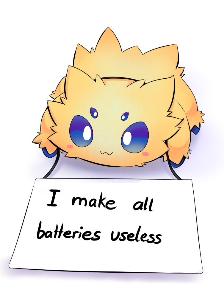 :3 blue_eyes blush_stickers commentary english_commentary english_text gen_5_pokemon highvoltage joltik nintendo no_humans pet_shaming pokemon pokemon_(creature) sign sign_around_neck simple_background